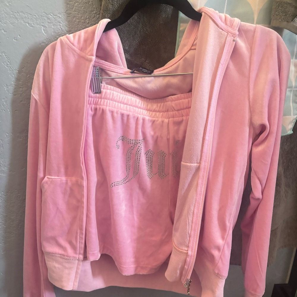 Juicy Couture Light Pink Velour Hoodie Set